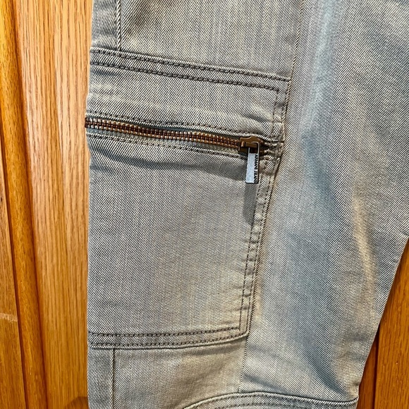 AJ Armani Jeans Gray Stretch Denim Skinny Cargo Pants Size 27 w/ Zipper Pockets - Picture 10 of 16